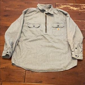 Pinstripe Carhartt Zip Up Heavy Shirt
